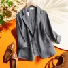 A grey fitted suit jacket for men's business casual single-breasted suit jacket Specification image